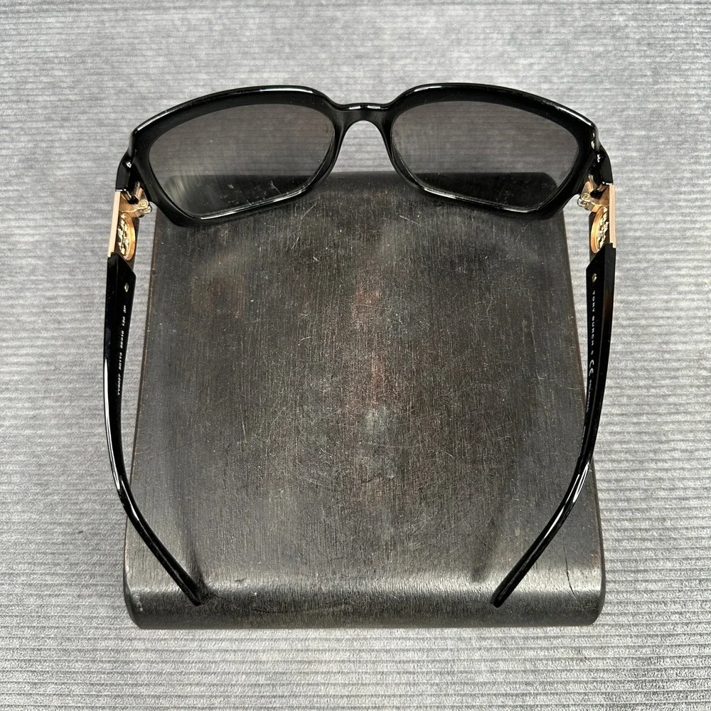Tory Burch TY9027 Black Polarized Square Sunglasses Gold Logo 501T3 59-16-130